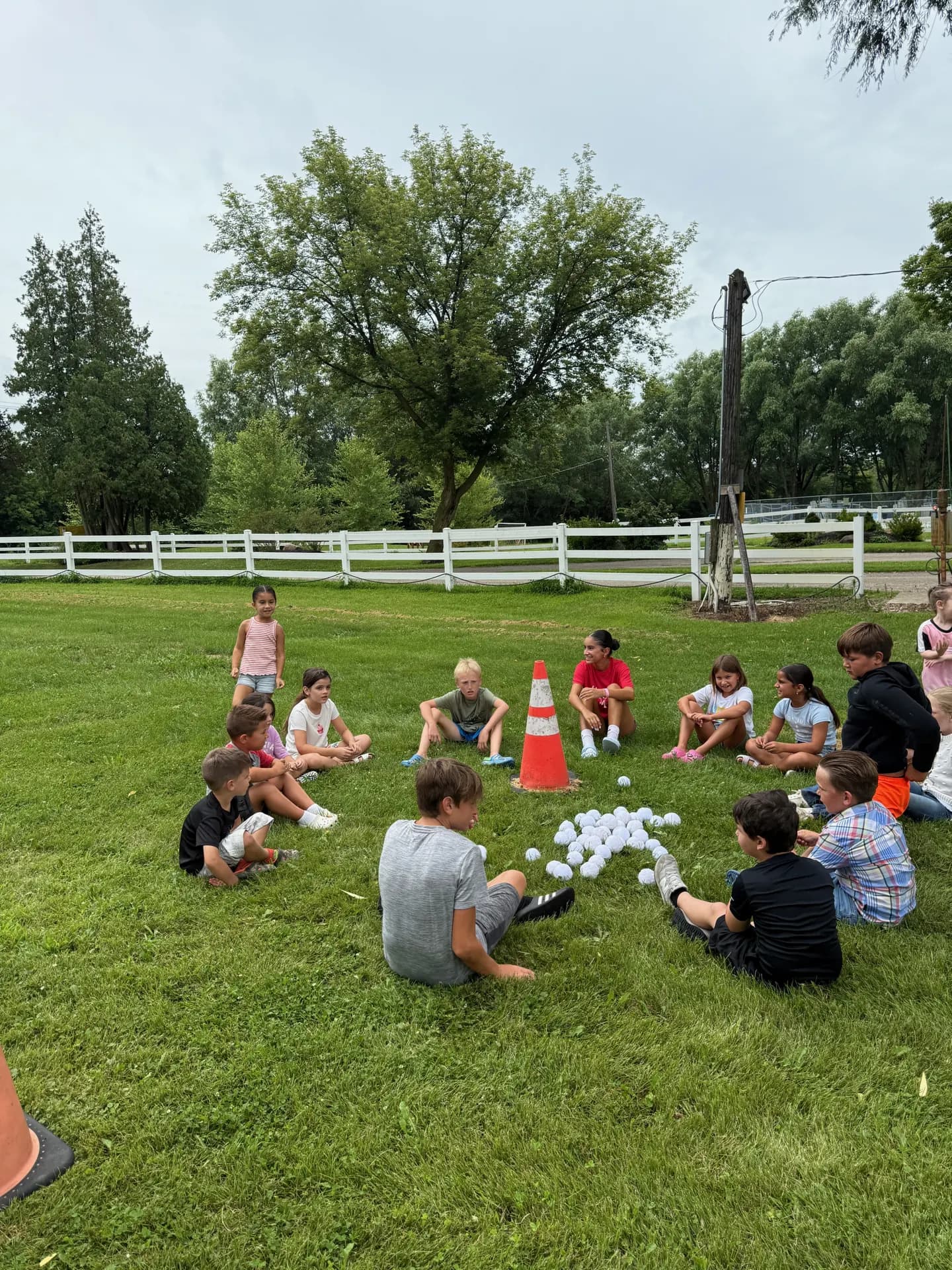 Kids playing a game in the open field