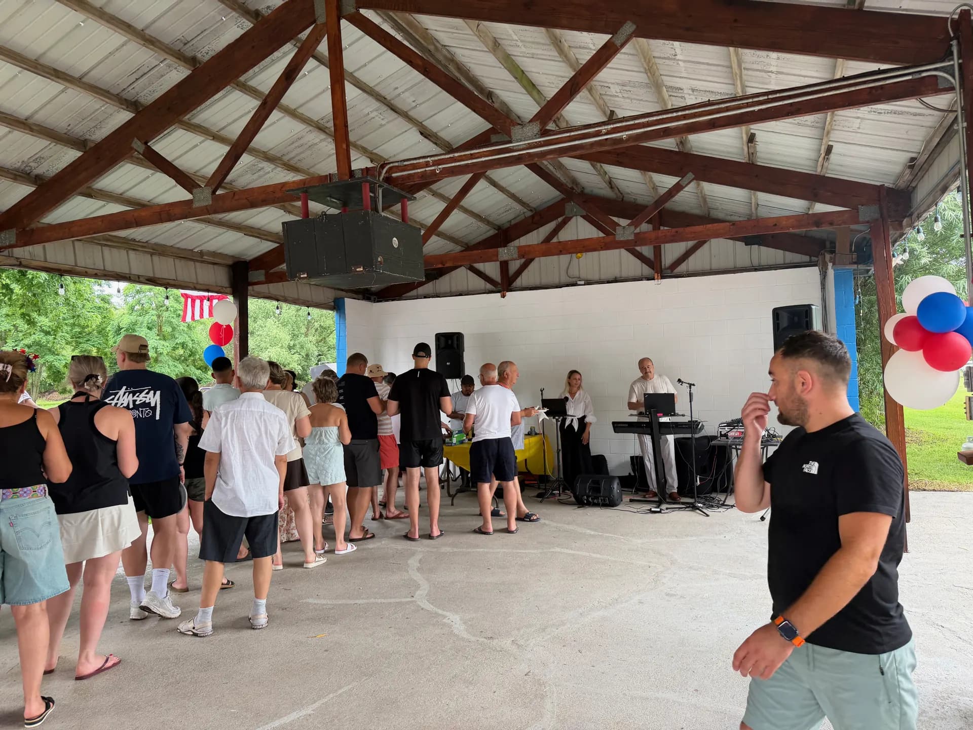 Live music and dancing under the pavilion